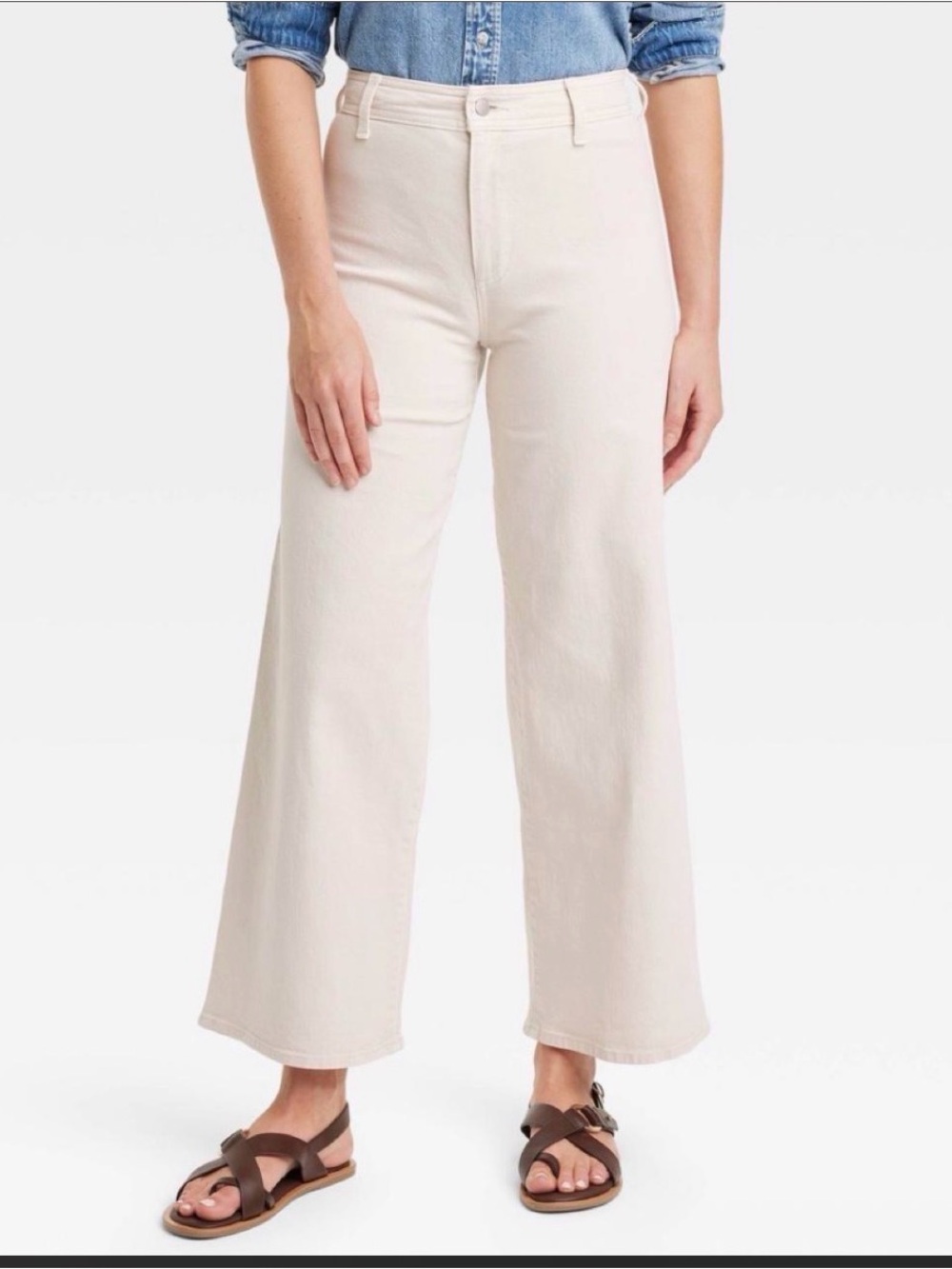 Universal Thread Cream High-Rise Wide Leg Jeans